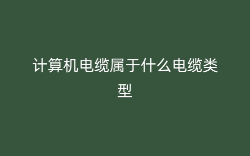 計(jì)算機(jī)電纜屬于什么電纜類型？(圖1)