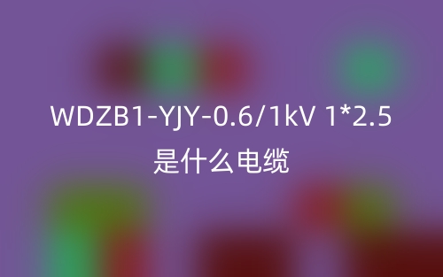 WDZB1-YJY-0.6/1kV 1*2.5是什么電纜？(圖1)