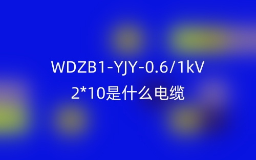 WDZB1-YJY-0.6/1kV 2*10是什么電纜？(圖1)