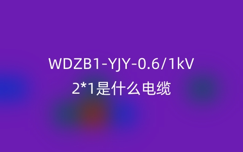 WDZB1-YJY-0.6/1kV 2*1.0是什么電纜？(圖1)