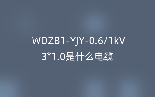 WDZB1-YJY-0.6/1kV 3*1.0是什么電纜？(圖1)