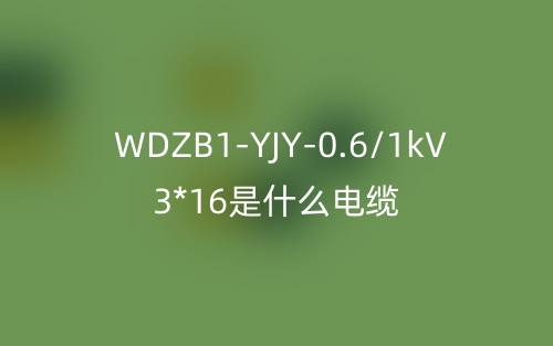 WDZB1-YJY-0.6/1kV 3*16是什么電纜？(圖1)