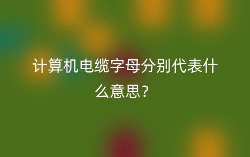 計算機電纜字母分別代表什么意思？(圖1)