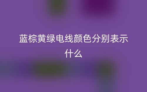 藍棕黃綠電線顏色分別表示什么？(圖1)