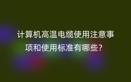 計算機(jī)高溫電纜使用注意事項和使用標(biāo)準(zhǔn)有哪些？(圖1)