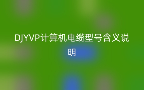 DJYVP計(jì)算機(jī)電纜型號含義說明(圖1)