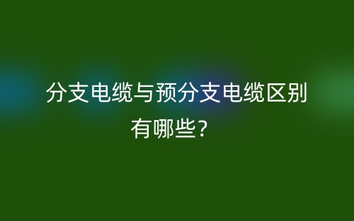 分支電纜與預(yù)分支電纜區(qū)別有哪些？(圖1)