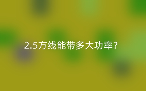 2.5方線能帶多大功率？(圖1)
