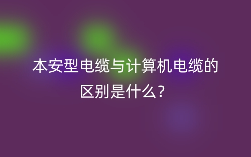 本安型電纜與計(jì)算機(jī)電纜的區(qū)別是什么？(圖1)