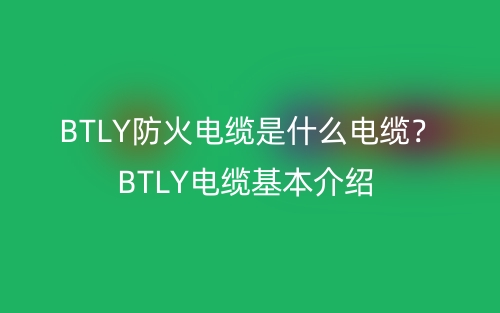 BTLY防火電纜是什么電纜？BTLY電纜基本介紹(圖1)
