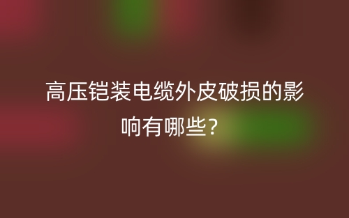 高壓鎧裝電纜外皮破損的影響有哪些？(圖1)